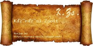 Kőrösi Zsolt névjegykártya